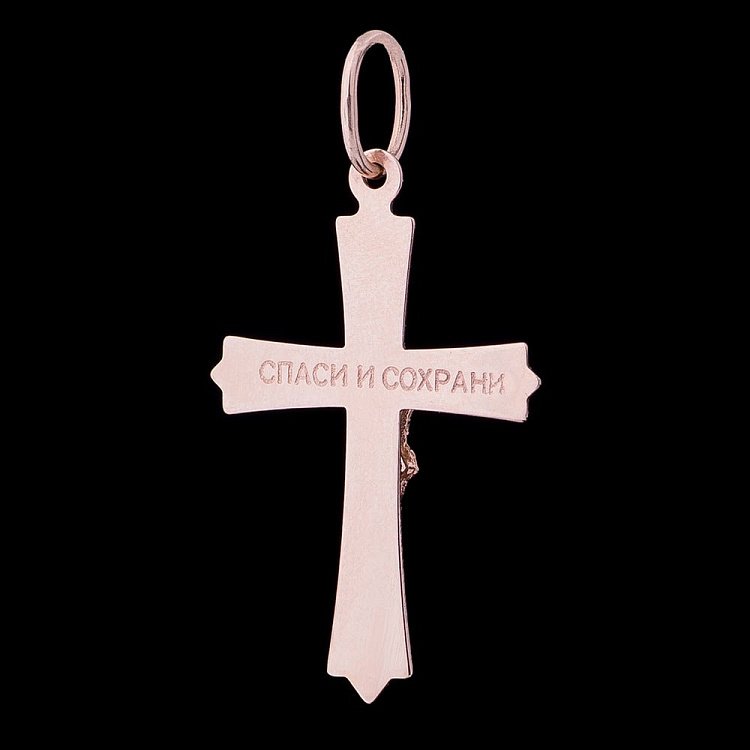 Православний хрест з розп'яттям (фіаніт) п01162 від ювелірного магазину Онікс - 1