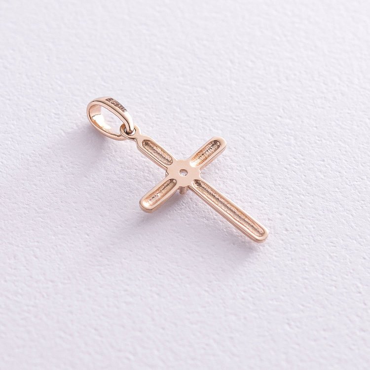 Золотий хрестик з фіанітом п03455 від ювелірного магазину Онікс - 2