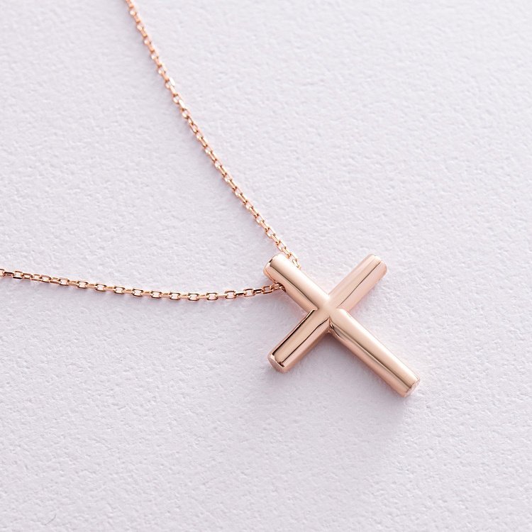 Кольє з хрестиком у червоному золоті кол02354 від ювелірного магазину Онікс - 2