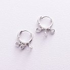 Серебряные серьги-кольца с фианитами 122799 от ювелирного магазина Оникс - 4