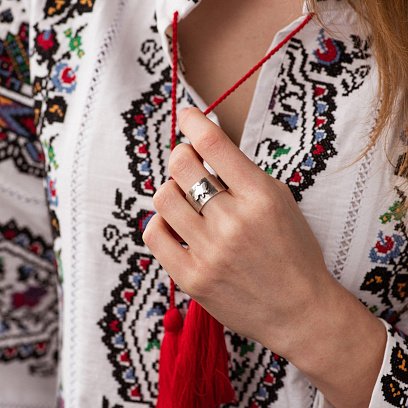 Срібна каблучка "Карта України" 112649 №6