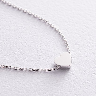 Браслет "Сердечко" в белом золоте б05186 №6