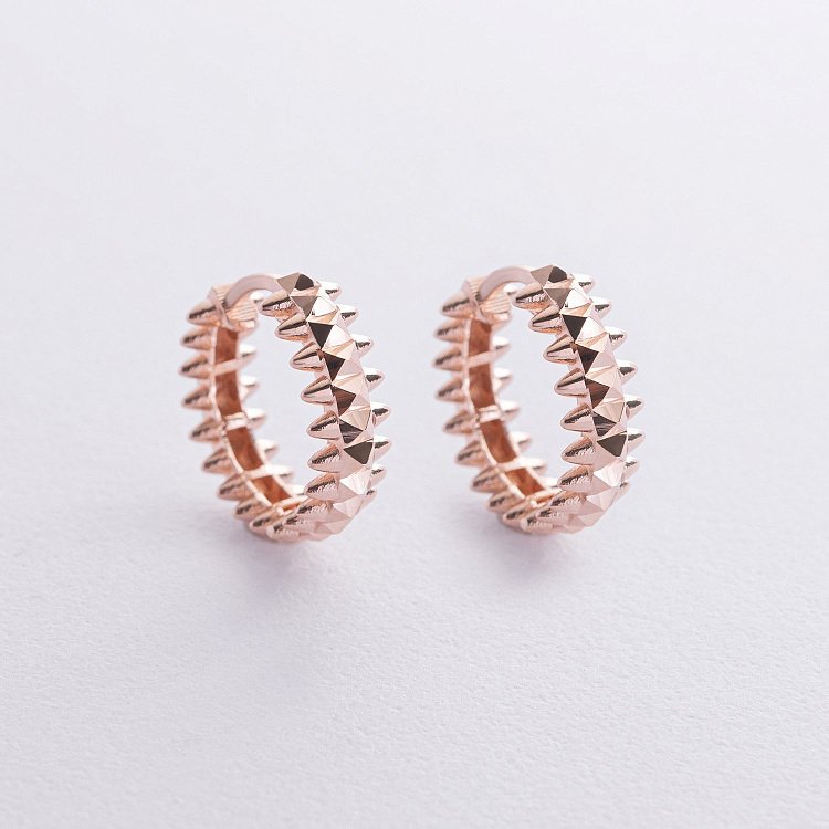 Сережки - кільця в червоному золоті с08550 від ювелірного магазину Онікс