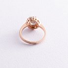 Золотое кольцо (дымчатый кварц, фианиты) к02124д от ювелирного магазина Оникс - 2