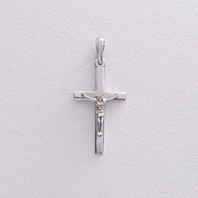 Крестик "Распятие" в белом золоте п03881