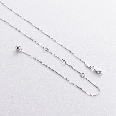 Кольє - краватка "Кульки" у білому золоті кол02573 №3