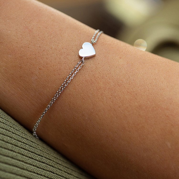 Браслет "Серце" в білому золоті б04550 від ювелірного магазину Онікс - 3