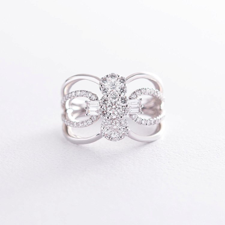 Золота каблучка з діамантами R5036cha - 2 Золота каблучка з діамантами R5036cha від ювелірного магазину Онікс - 2