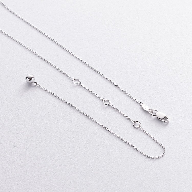 Кольє - краватка "Кульки" у білому золоті кол02573 від ювелірного магазину Онікс - 2