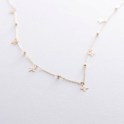 Кольє "Конюшина" в жовтому золоті кол01670