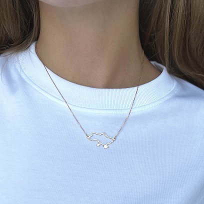 Колье "Карта Украины" в красном золоте 4034ч №9