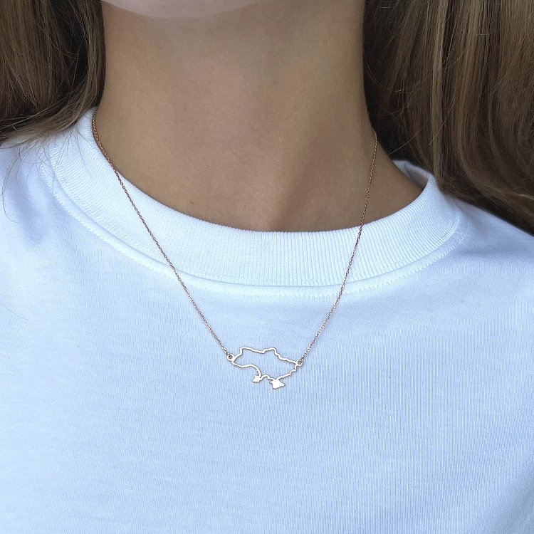 Колье "Карта Украины" в красном золоте 4034ч от ювелирного магазина Оникс - 8