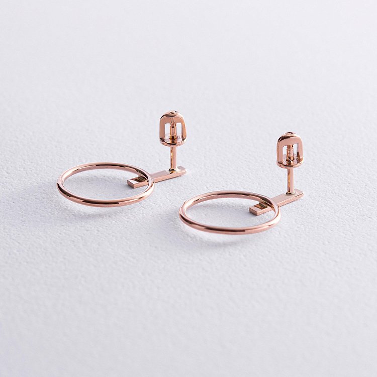 Золотые серьги - пусеты "Уверенность" с07914 от ювелирного магазина Оникс - 3