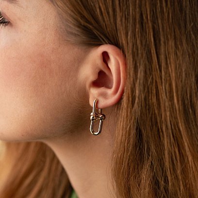 Сережки "Фантазія" у жовтому золоті с08615 №4