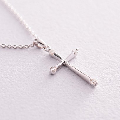 Золотое колье "Крестик" с бриллиантами колб0016ca №3