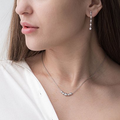 Золоті сережки - пусети з діамантами с306 №2