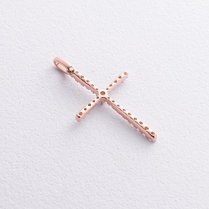 Золотой крестик с бриллиантами пб0351gm №2