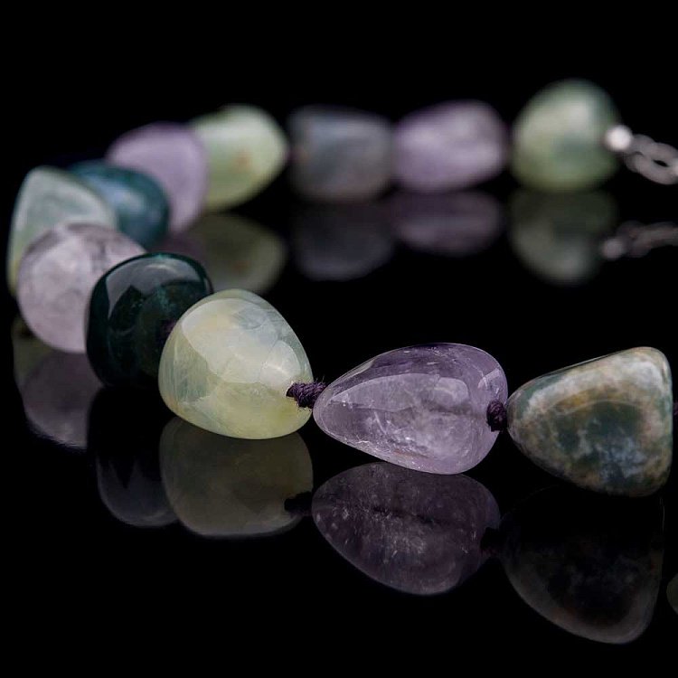 Бусы с аметистом и агатом 205бус5 - 1 Бусы с аметистом и агатом 205бус5 от ювелирного магазина Оникс - 1