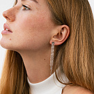 Серебряные серьги - пусеты с цепочками 902-01595 от ювелирного магазина Оникс