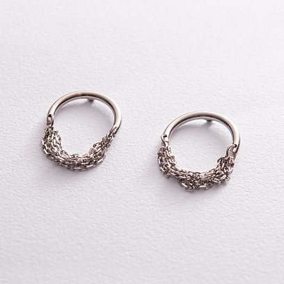 Серебряные серьги - пусеты "Пенелопа" 123190 №5