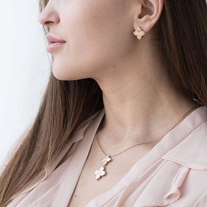 Золоті сережки "Конюшина" с06524 №2