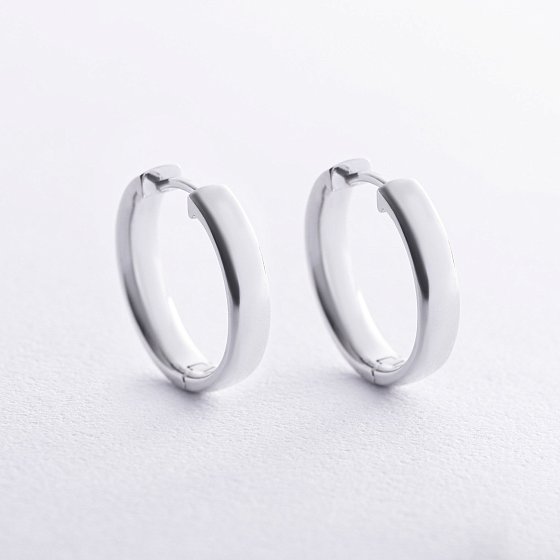 Серьги - кольца в белом золоте с08653