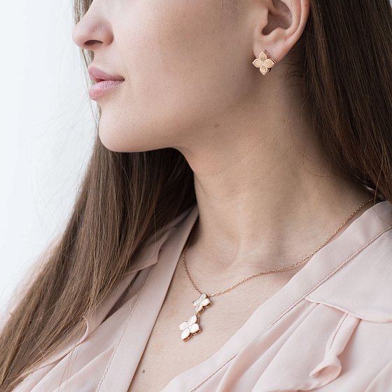 Золоті сережки "Конюшина" с06524 №2
