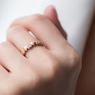 Золотое кольцо "Сердечки" (фианиты) к05601 от ювелирного магазина Оникс - 1