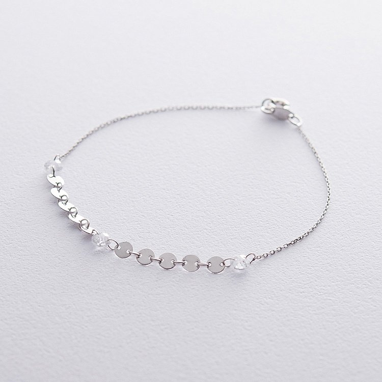 Золотой браслет Монетки с фианитами б04289 от ювелирного магазина Оникс