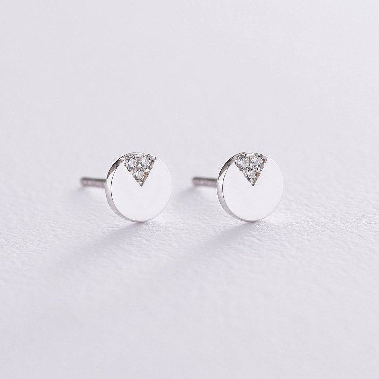 Золоті сережки - пусети з фіанітами с06723 від ювелірного магазину Онікс