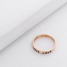 Золотий перстень "Love" (чорніння) к06185 от ювелирного магазина Оникс - 1