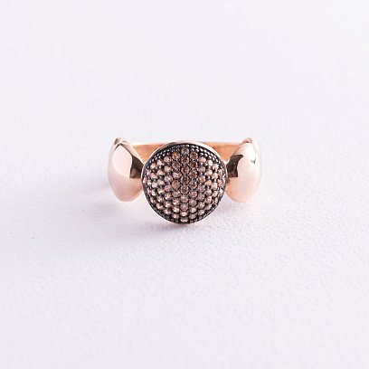 Золота каблучка з фіанітами к05530