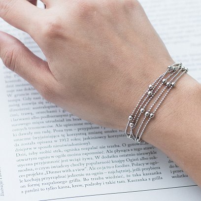 Срібний браслет з кульками 141370 №3