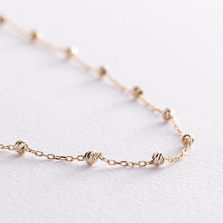 Кольє "Кульки" у жовтому золоті кол02408 від ювелірного магазину Онікс - 4