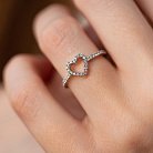 Золотое кольцо "Сердечко" с бриллиантами кб0496ch от ювелирного магазина Оникс - 1