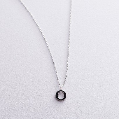 Серебряное колье с буквой О 18623ч