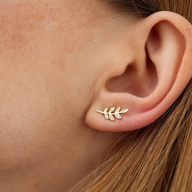 Золоті сережки - пусети "Гілочки" с06736 від ювелірного магазину Онікс - 2