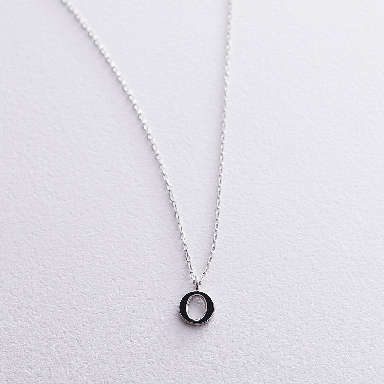 Серебряное колье с буквой О 18623ч от ювелирного магазина Оникс