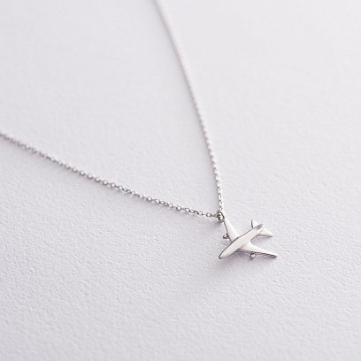 Колье "Самолетик" в белом золоте кол01609 №2