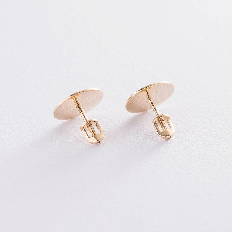 Золотые серьги-пусеты "Солнечные зайчики" с06737 от ювелирного магазина Оникс - 3