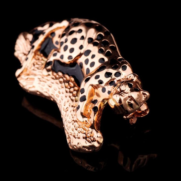 Золота брошка "Гепард" (емаль) зак00033 від ювелірного магазину Онікс - 1