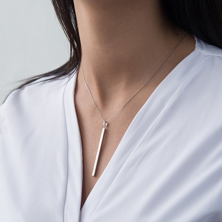 Серебряное колье "Минимализм" 18887 от ювелирного магазина Оникс - 1