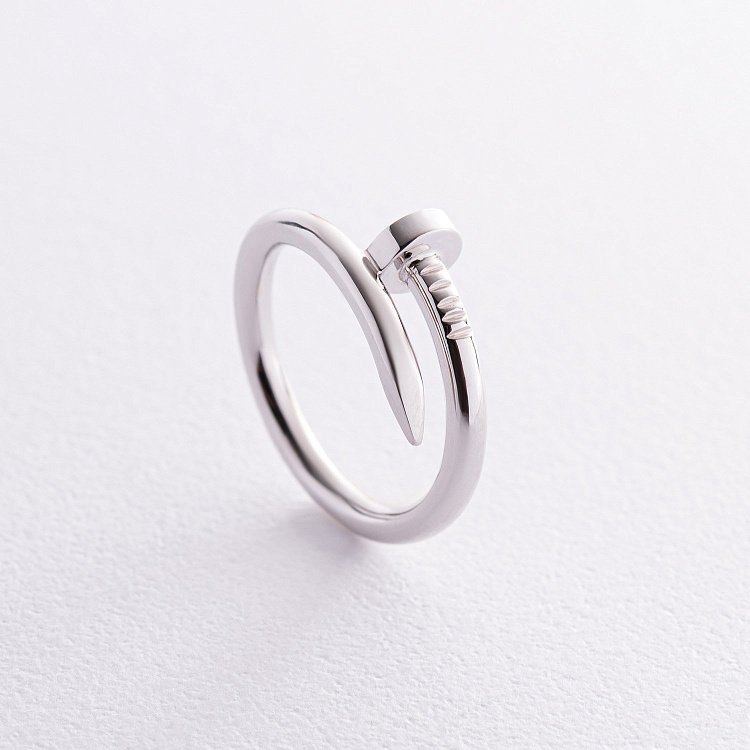 Каблучка "Цвях" у білому золоті к07364 від ювелірного магазину Онікс