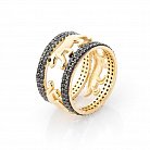 Золотое кольцо "Тигр" (черные фианиты) к05618 от ювелирного магазина Оникс