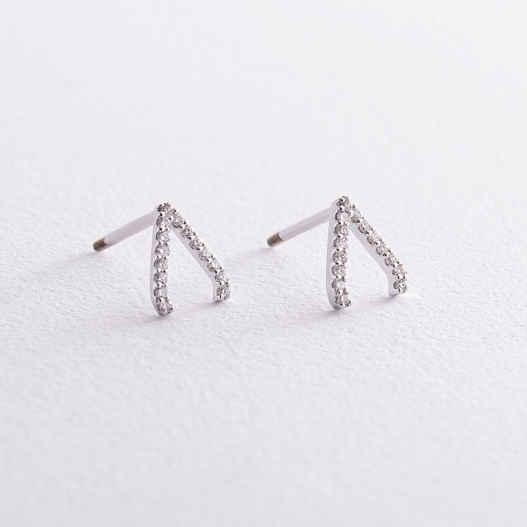 Золоті сережки - пусети "Акцент" з діамантами сб0480м від ювелірного магазину Онікс - 2