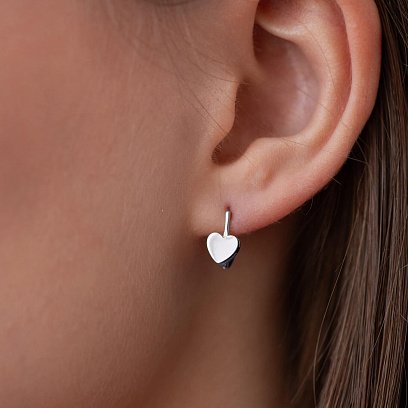 Золотые детские серьги "Сердечки" с09278 №4