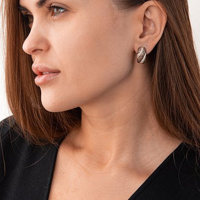 Золотые серьги с бриллиантами LED0776 №2