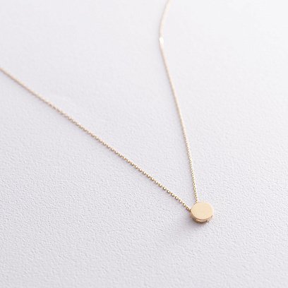 Колье "Маленький круг" в желтом золоте (0.7 см) кол01756