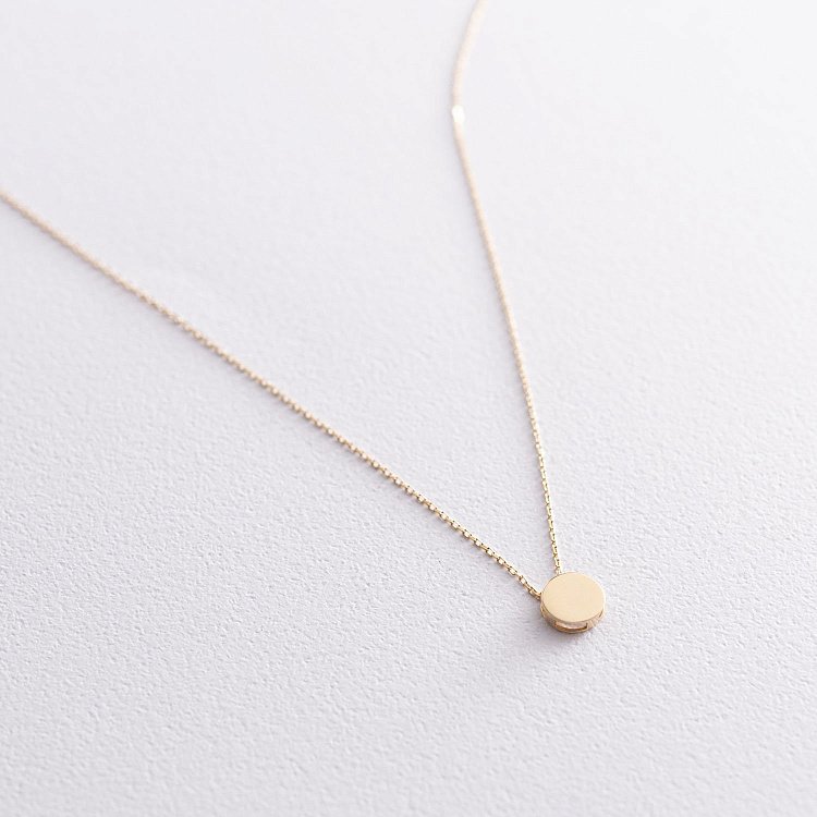 Колье "Маленький круг" в желтом золоте (0.7 см) кол01756 от ювелирного магазина Оникс