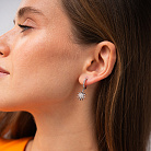 Золотые серьги "Полярная звезда" с фианитами с09530 от ювелирного магазина Оникс - 1